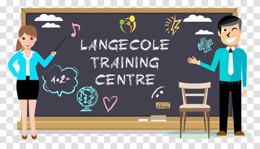 Langecole Training Center Teacher, Blackboard, Chair, Furniture, Person Transparent Png