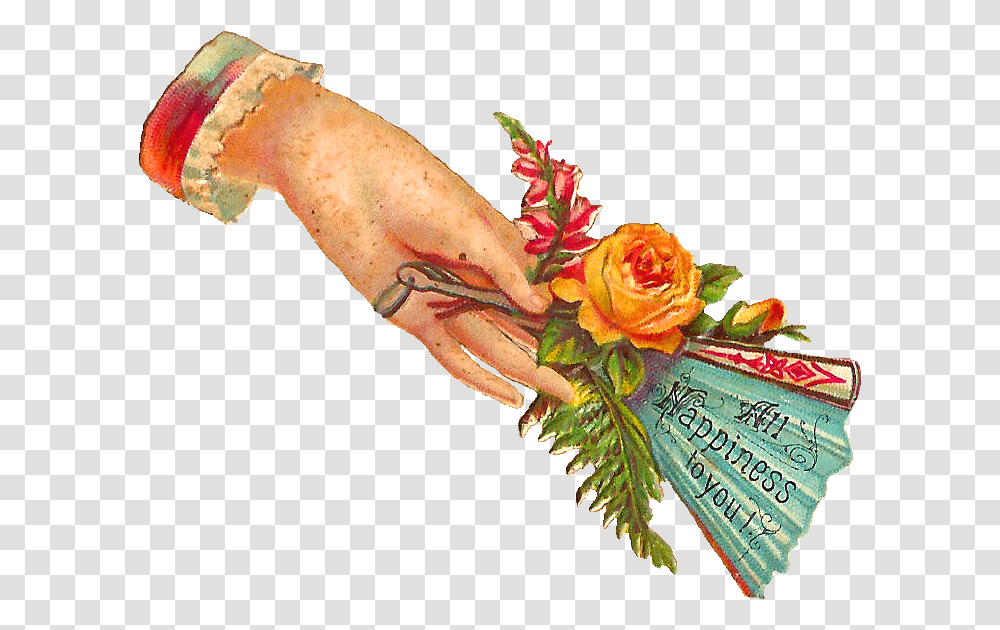 Language Of Flowers Victorian Hand Flower, Plant, Blossom, Flower Arrangement, Flower Bouquet Transparent Png