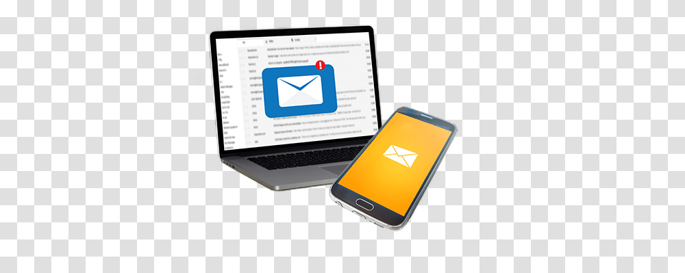 Laptop And Phone With Email Icon To Email, Electronics, Pc, Computer, Mobile Phone Transparent Png