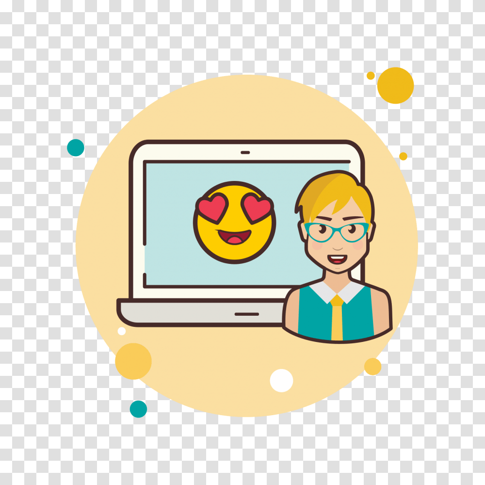 Laptop In Love Emoji Icon, Person, Face, Word Transparent Png