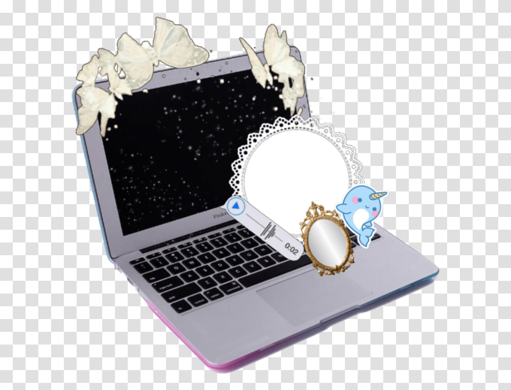 Laptop Kawaii Narwhal Whale Lace Computer Butterfly Input Device, Pc, Electronics, Computer Keyboard, Hardware Transparent Png