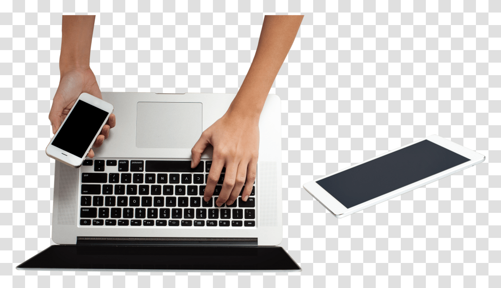 Laptop Laptop With Hands Transparent Png