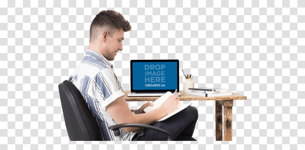Laptop Mockup Man, Person, Computer, Electronics, LCD Screen Transparent Png