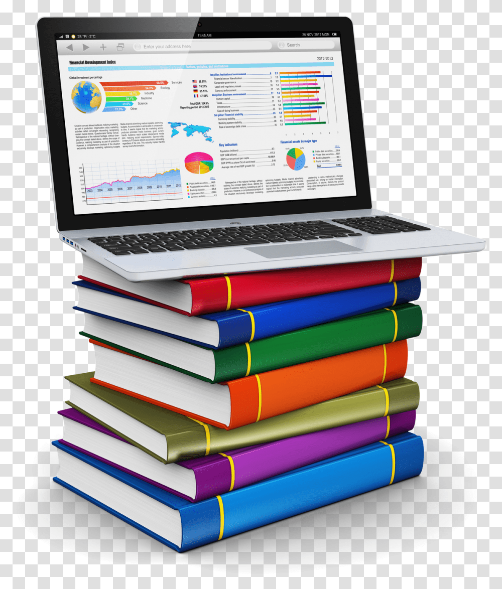Laptop On Books Download, Pc, Computer, Electronics, Computer Keyboard Transparent Png