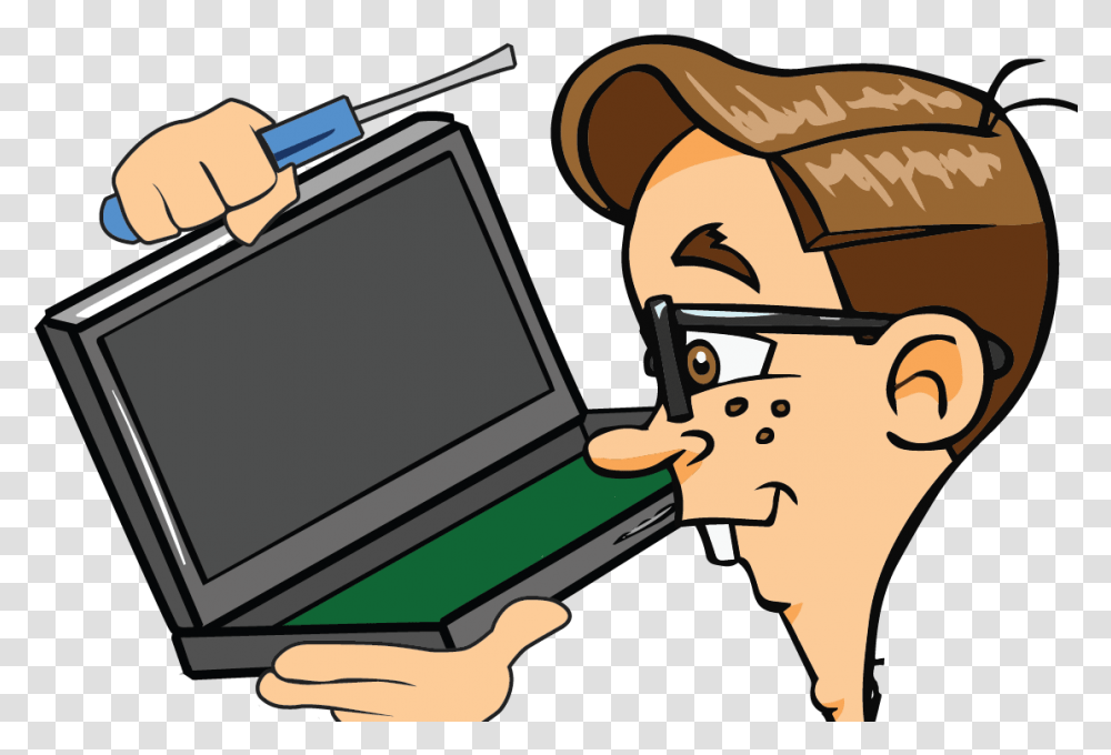 Laptop Repair Portland Clipart Cartoon Computer, Apparel Transparent Png
