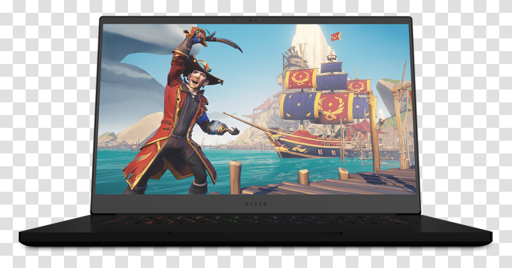 Laptop Running Sea Of Thieves Sea Dog Set Sea Of Thieves, Person, Human, Monitor, Screen Transparent Png