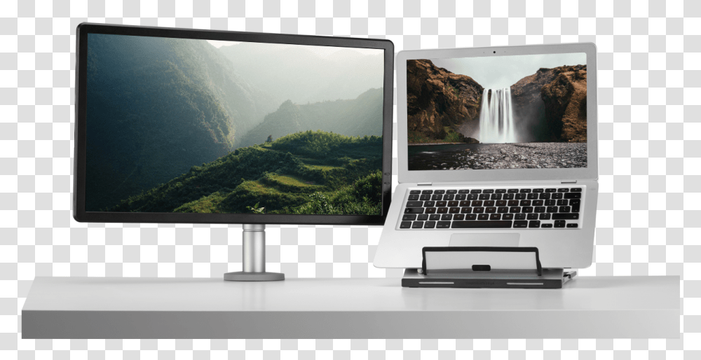 Laptop Stand For Dual Screen, Pc, Computer, Electronics, Computer Keyboard Transparent Png
