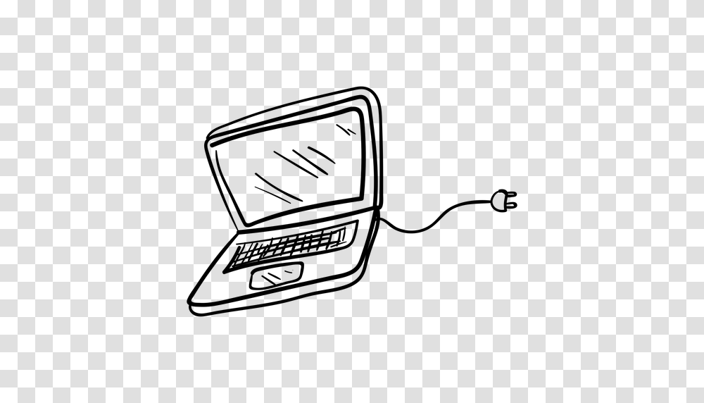 Laptop With Cord Doodle, Gray, World Of Warcraft Transparent Png