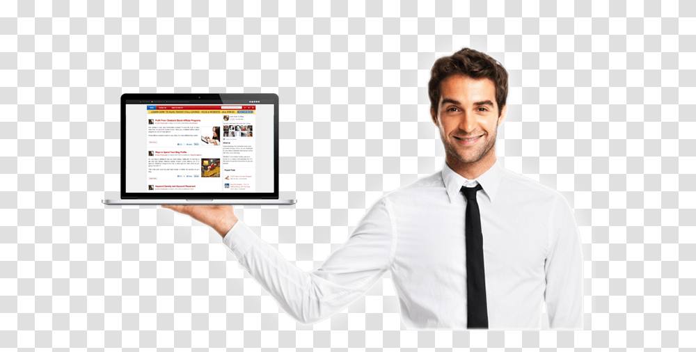 Laptop With Man, Tie, Accessories, Accessory, Shirt Transparent Png