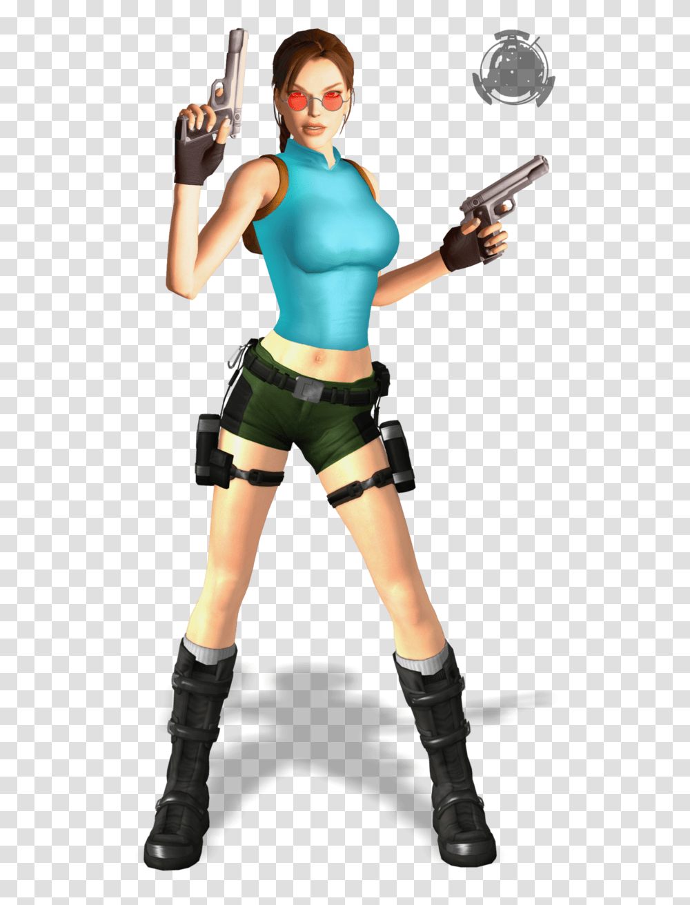 Lara Croft, Character, Costume, Person, Gun Transparent Png