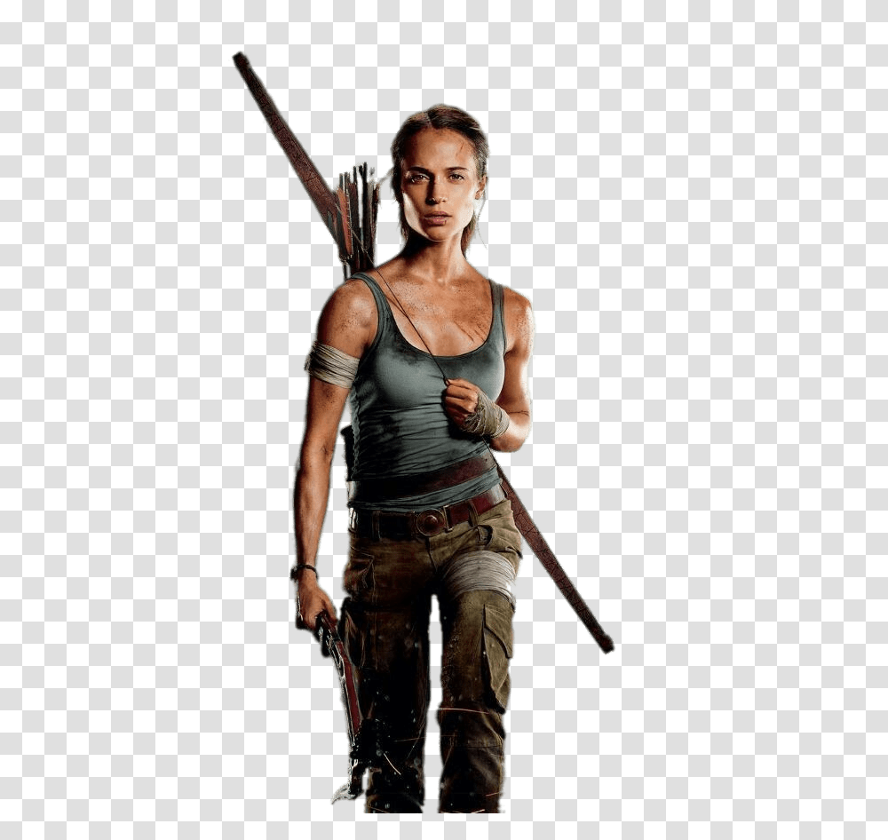 Lara Croft Fully Equiped, Person, Sport, Arrow Transparent Png