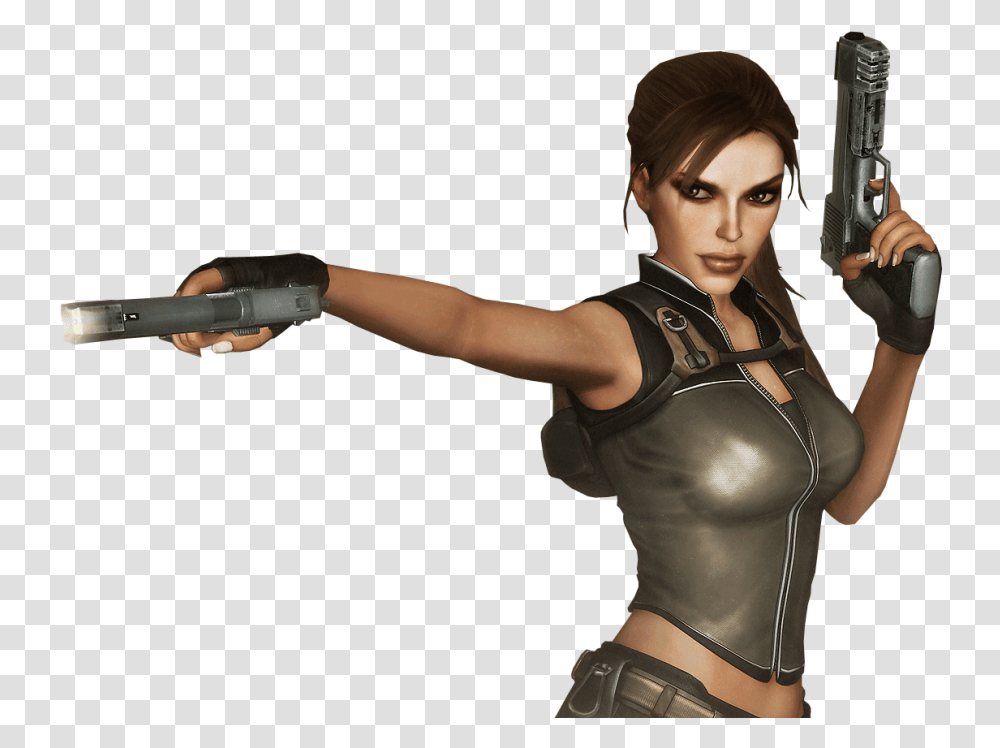Lara Croft Girl Tomb Raider, Person, Weapon, Photography Transparent Png