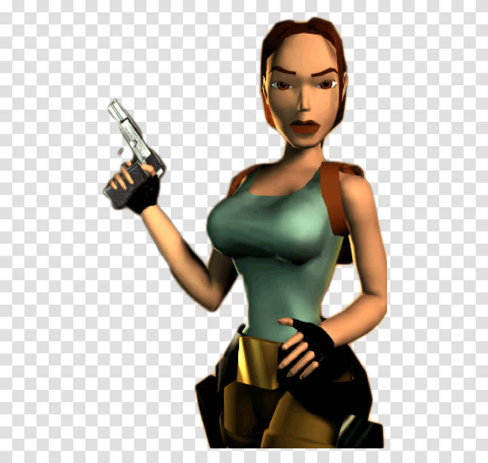 Lara Croft Holding Gun Clip Arts Tomb Raider 2 Lara, Weapon, Weaponry, Person, Human Transparent Png