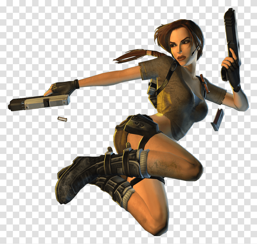 Lara Croft Jump Lara Croft, Person, People, Duel Transparent Png