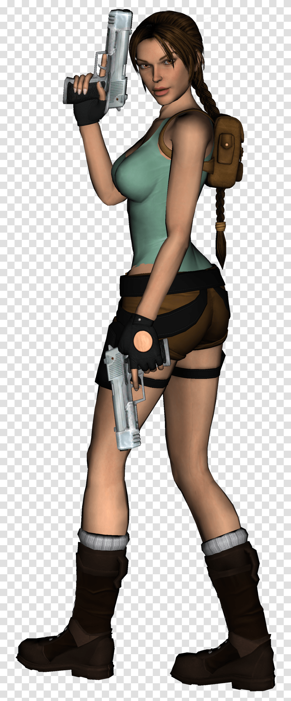 Lara Croft, Person, Human, Brace, Handgun Transparent Png