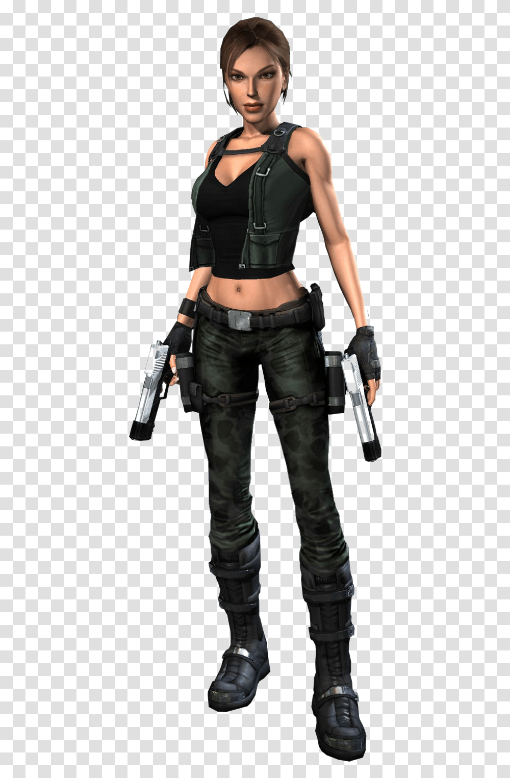 Lara Croft Tomb Raider Background Lara Croft Black Suit, Person, Ninja, Costume, Hip Transparent Png