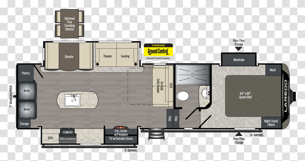 Laredo 296sbh Super Lite Fifth Wheel, Floor Plan, Diagram, Plot, Indoors Transparent Png