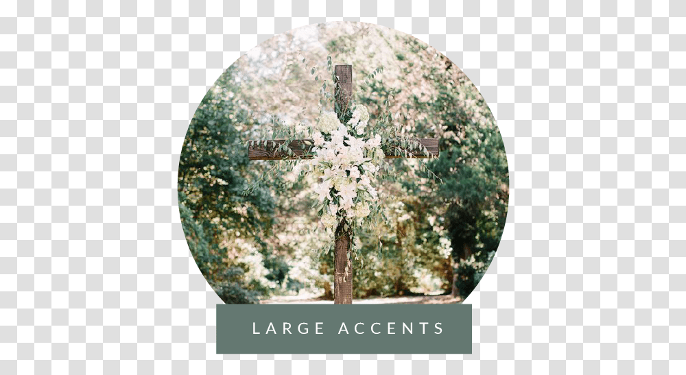 Large Accents With Label V2 01 Wedding Crosses With Flowers, Crucifix Transparent Png