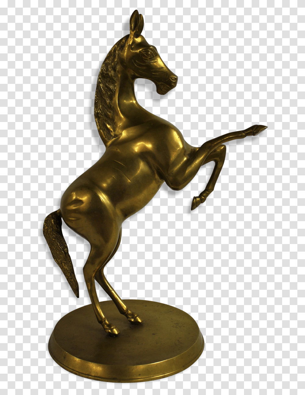 Large Brass Prancing Horse Statue 1960sSrc Https Bronze Sculpture, Mammal, Animal, Trophy, Gold Transparent Png