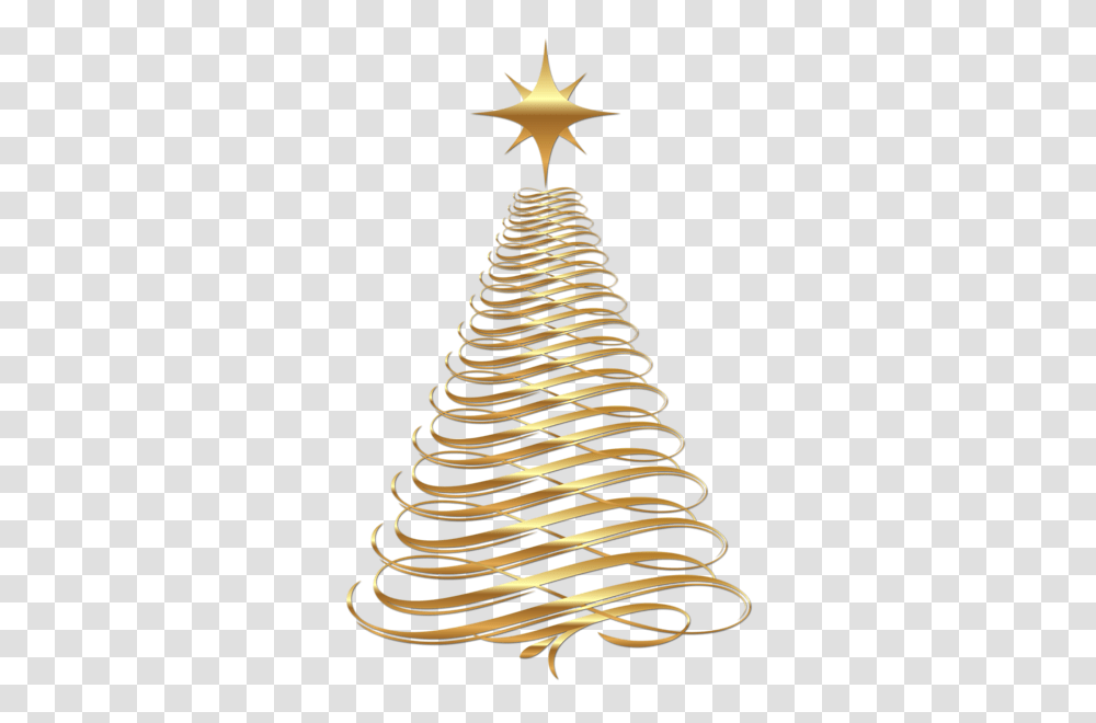 Large Christmas Gold Tree Clipart Clip Art, Spiral, Coil, Plant, Fir Transparent Png