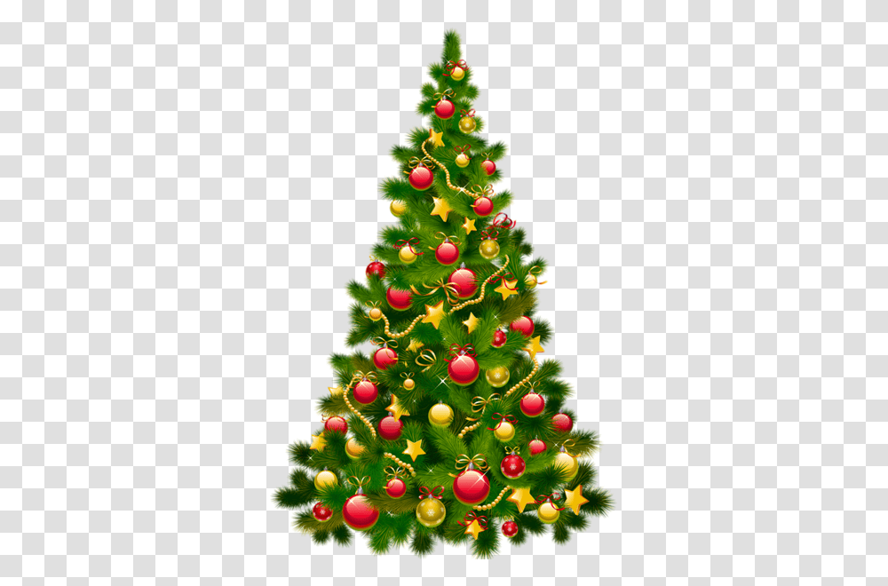 Large Christmas Tree With Ornaments Clipart, Plant Transparent Png