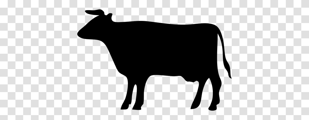 Large Cow Outline Silhouette Vector Clip Art, Gray, World Of Warcraft Transparent Png