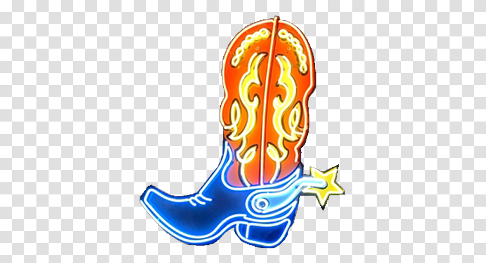 Large Cowboy Boot Neon Cowboy Boot, Clothing, Apparel, Footwear, Light Transparent Png