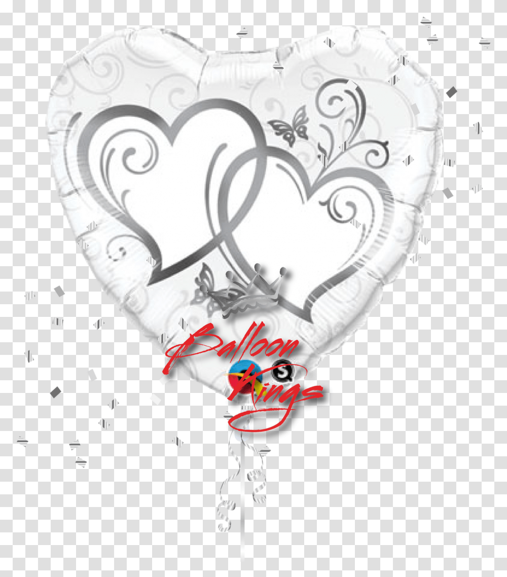 Large Entwined Silver Hearts Corazon Para Boda, Drawing, Graphics, Paper, Doodle Transparent Png