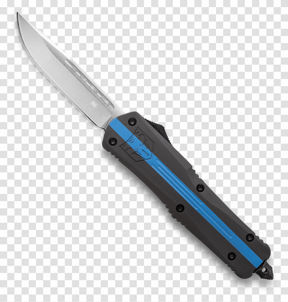 Large Fs 3 Thin Blue LineClass Cobratec Otf Deadpool Knife, Blade, Weapon, Weaponry, Dagger Transparent Png