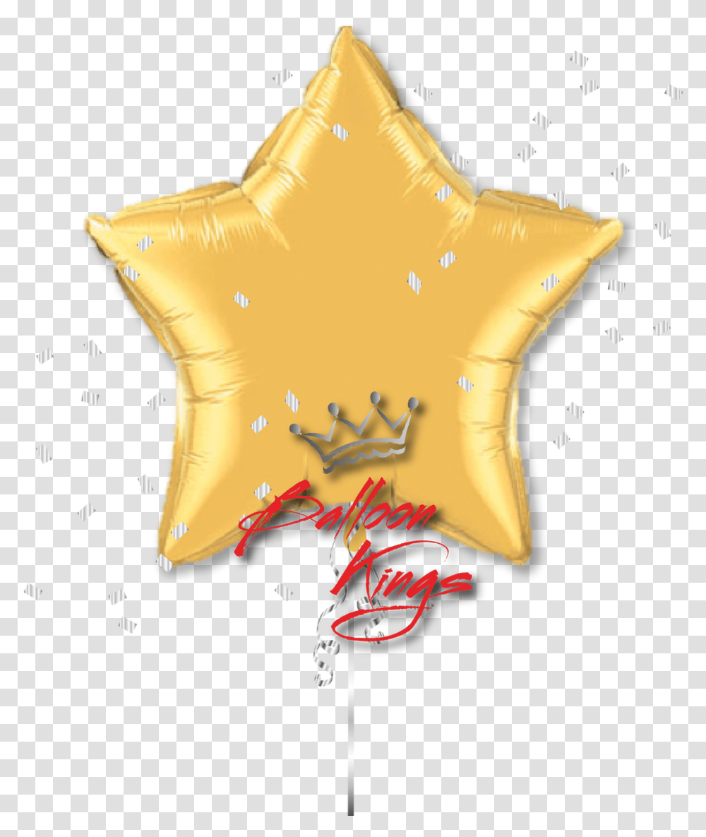 Large Gold Star Globos Qualatex Estrellas, Star Symbol, Glove, Clothing, Apparel Transparent Png