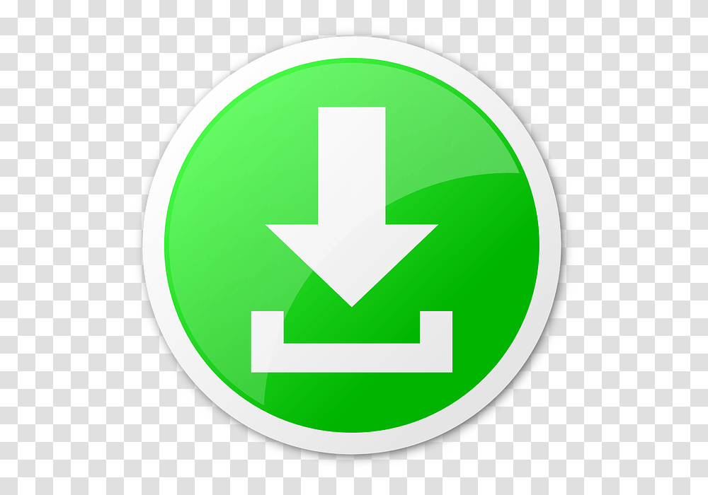 Large Green Arrow Download Button Download Icon Small, First Aid, Symbol, Recycling Symbol, Star Symbol Transparent Png