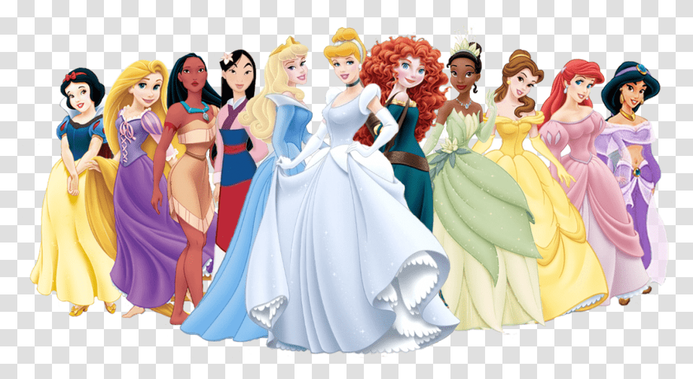 Large Group Of Disney Princesses Disney Princesses No Background, Person, Figurine, People, Doll Transparent Png