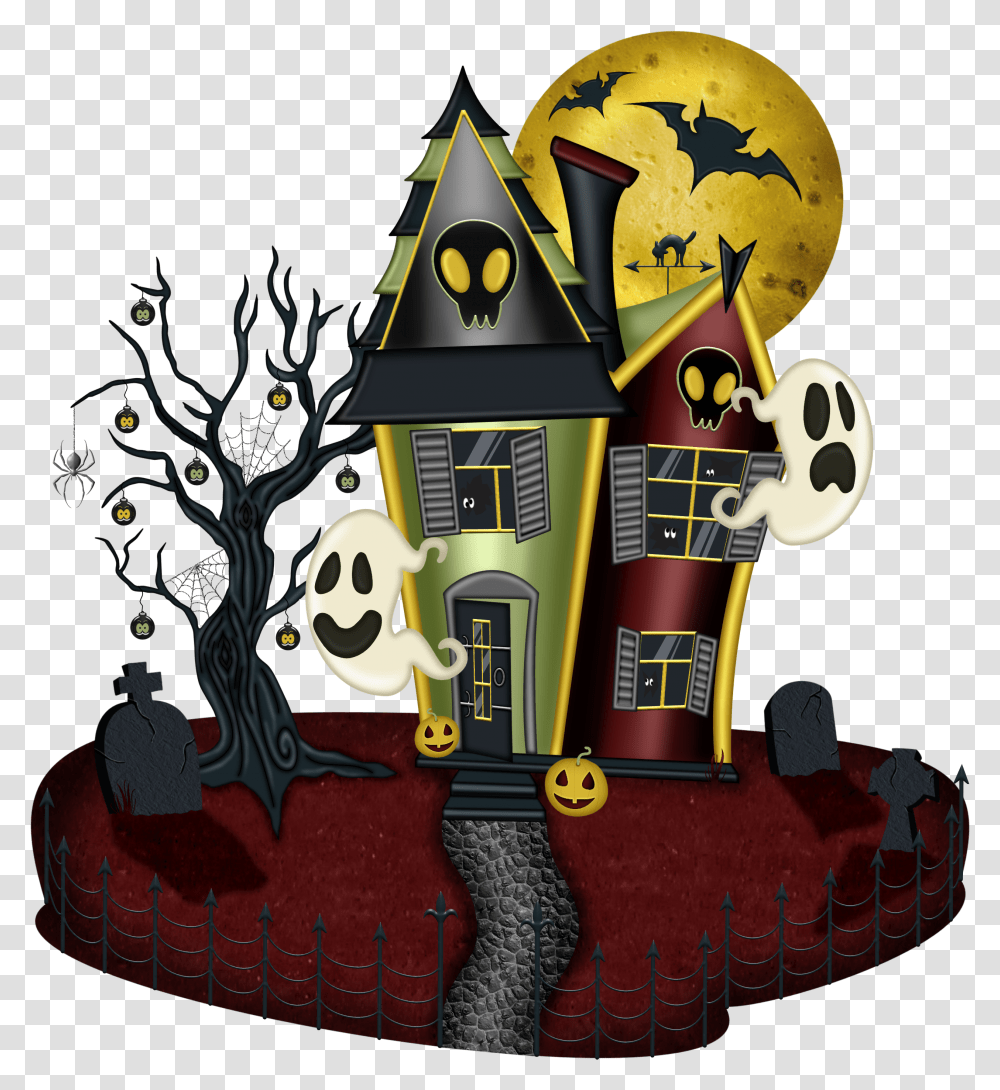 Large House Hayride Halloween Picture Haunted House Halloween Clipart, Graphics, Architecture, Building, Nutcracker Transparent Png