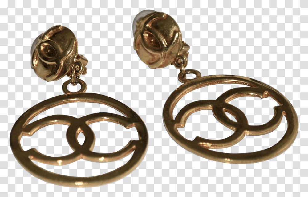 Large Iconic Chanel Gold Plate Logo Cc Hoop Earrings Earrings, Accessories, Accessory, Jewelry, Pendant Transparent Png