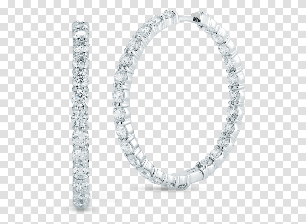 Large Inside Outside Diamond Hoop Earrings Solid, Bracelet, Jewelry, Accessories, Gemstone Transparent Png