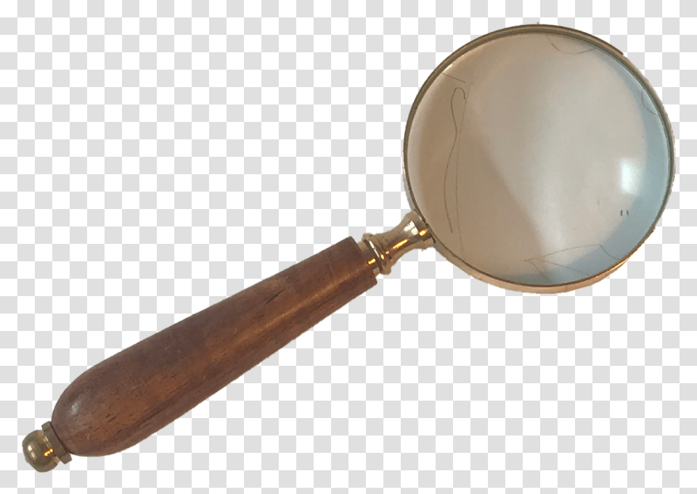 Large Magnifying Glass With Wood Handle Mirror, Hammer, Tool, Spoon, Cutlery Transparent Png