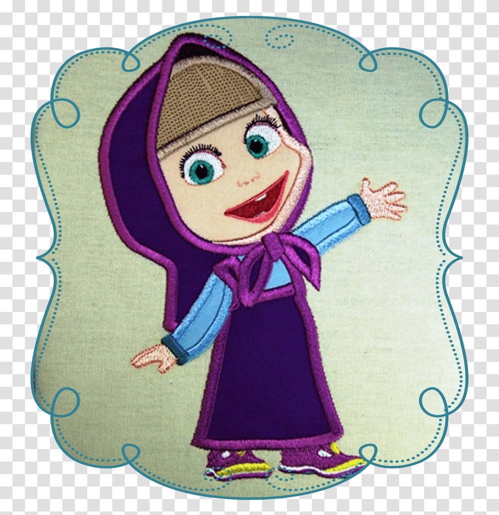 Large Marsha Masha And The Bear Applique Design, Person, Human, Leisure Activities Transparent Png