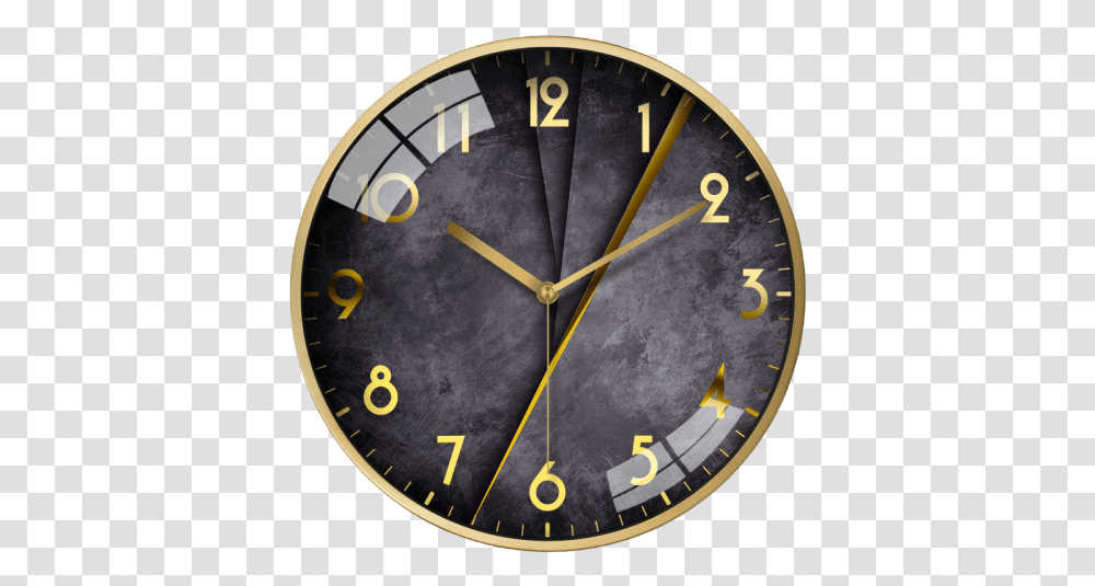 Large Modern Wall Clock Contemporary Gold Wall Clock, Analog Clock, Clock Tower, Architecture, Building Transparent Png