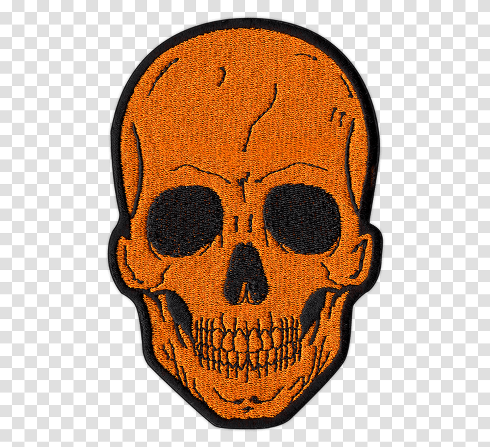 Large Orange Skull Patch By Seventh Orange Skull, Rug, Alien Transparent Png