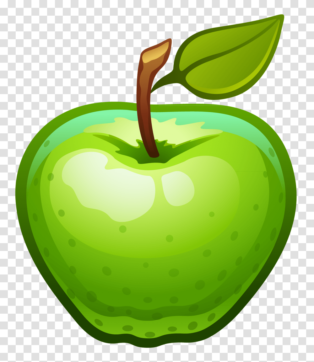 Large Painted Green Apple, Plant, Birthday Cake, Dessert, Food Transparent Png