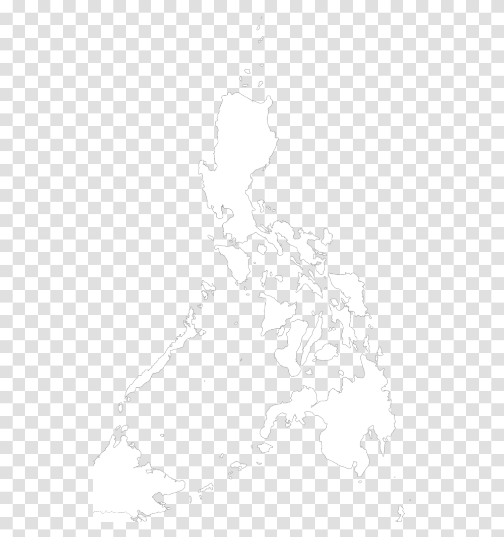 Large Philippinesblank Map With Borders And Coasts Map Of The Philippines, Stencil, Silhouette Transparent Png