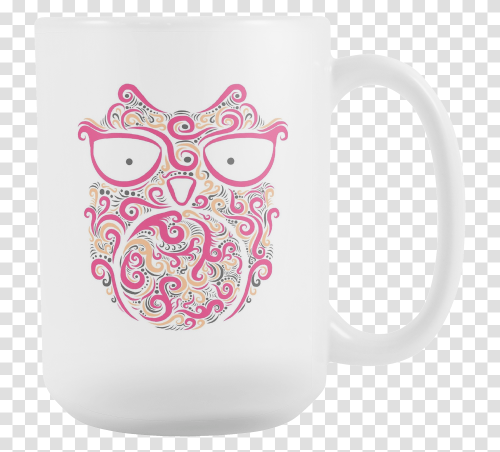 Large Pink Owl Mug Coffee Cup, Diaper, Glass, Stein, Jug Transparent Png