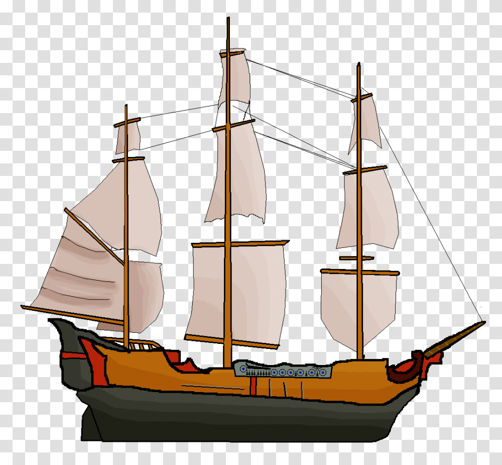 Large Pirate Ship Image, Watercraft, Vehicle, Transportation, Vessel Transparent Png