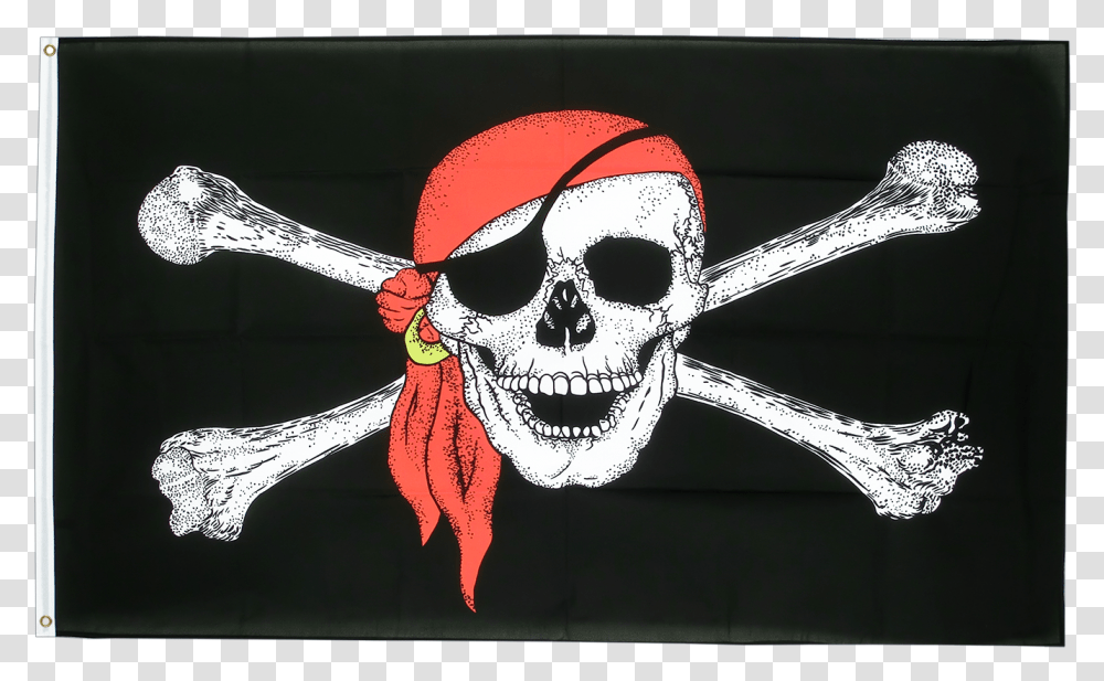 Large Pirate With Bandana Flag Ft Skull And Crossbones Flag, Sunglasses, Accessories, Accessory, Bird Transparent Png