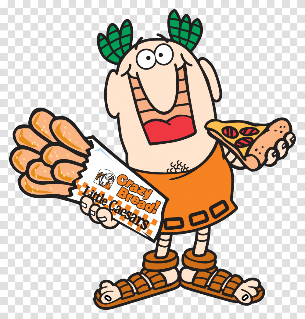 Large Pizza Pizza Chains Pizza Hut Latin America Little Caesars Character, Hand, Figurine, Food Transparent Png