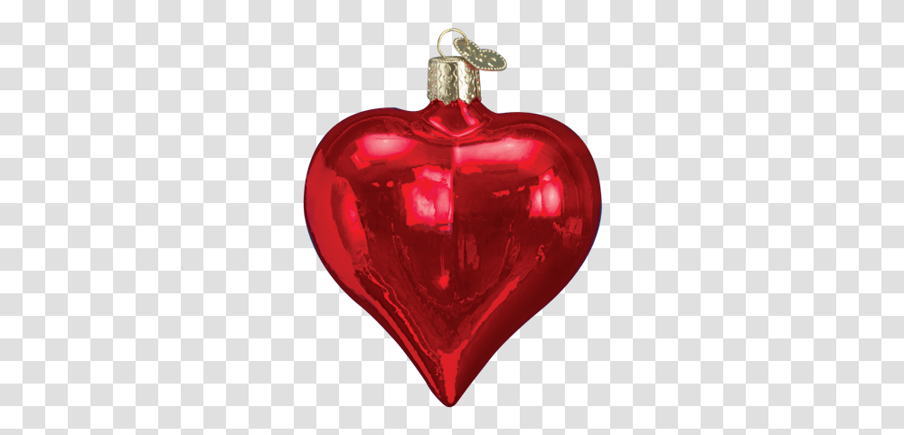 Large Shiny Red Heart Christmas Ornament From Old World, Pendant, Gemstone, Jewelry, Accessories Transparent Png