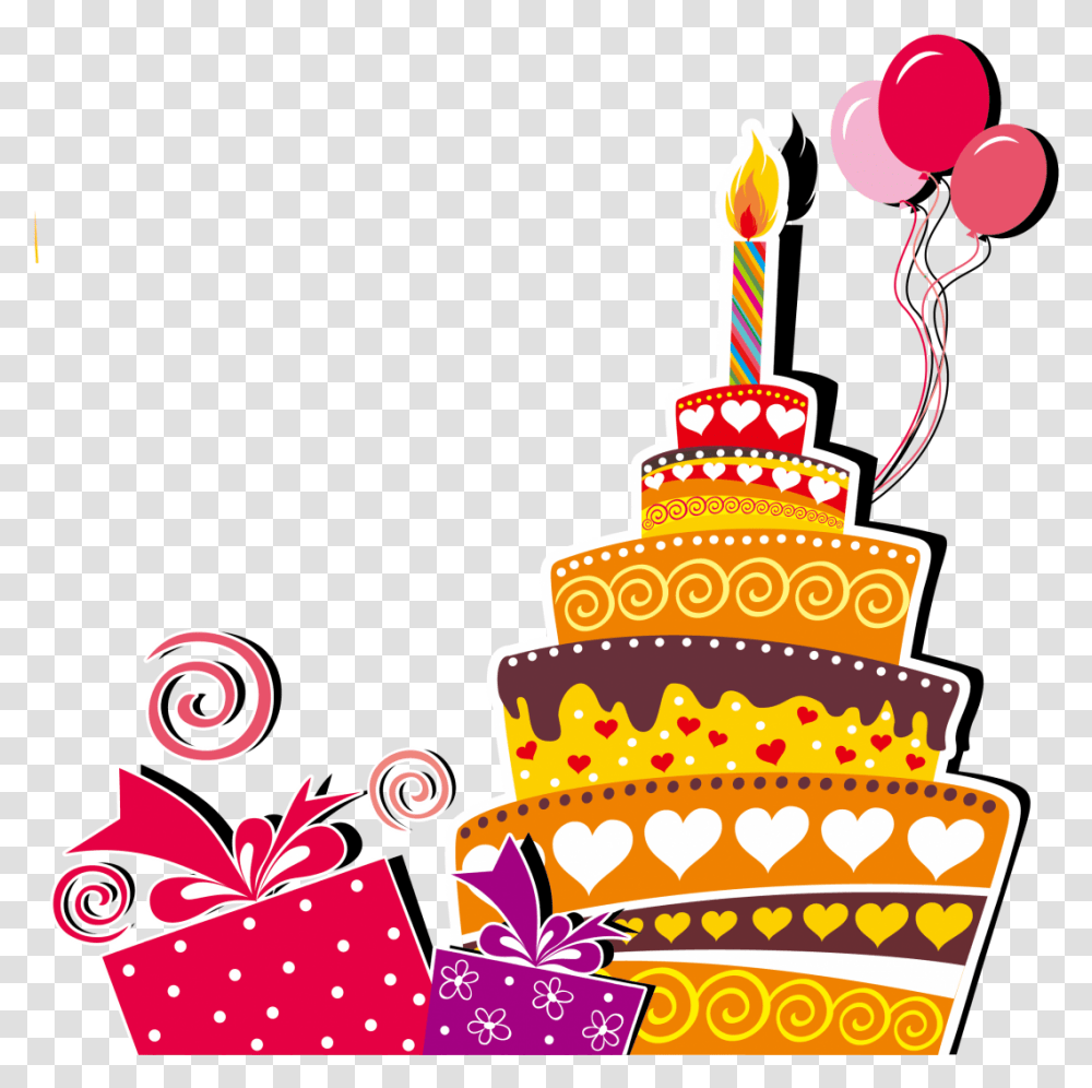 День рождения тортик вектор