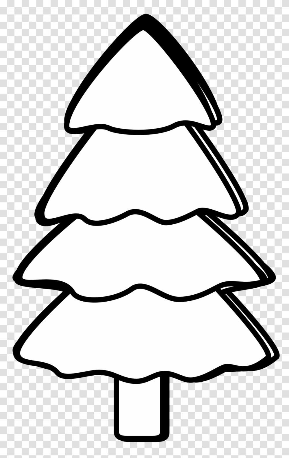 Large Size Of Christmas Tree Christmas Tree Clipart Black And White, Stencil, Plant, Drawing, Paper Transparent Png