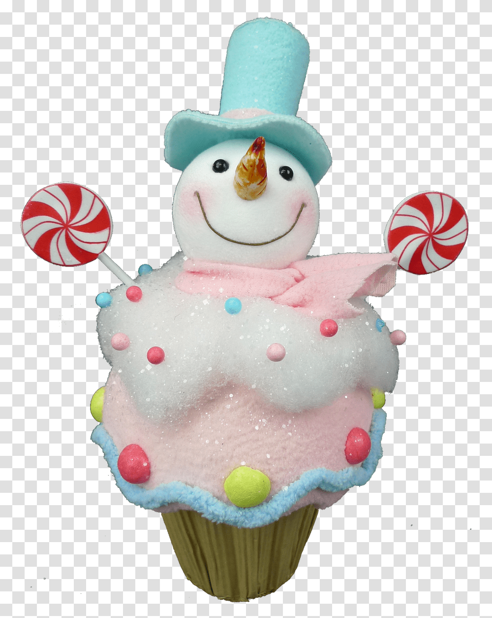 Large Snowman Candy Cupcake Cupcake, Sweets, Food, Confectionery, Winter Transparent Png