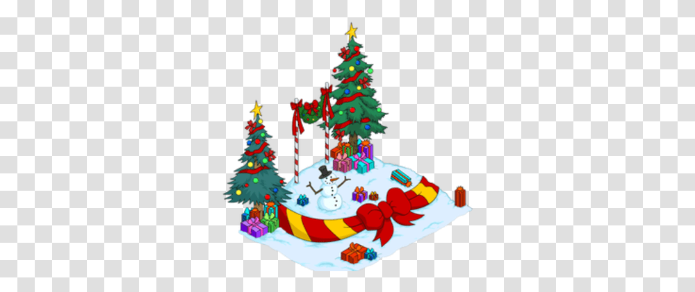 Large Snowy Christmas Hill The Simpsons Tapped Out Wiki Simpson Tapped Out Christmas, Tree, Plant, Christmas Tree, Ornament Transparent Png